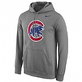 Men's Chicago Cubs Nike Logo Performance Pullover Hoodie - Gray,baseball caps,new era cap wholesale,wholesale hats